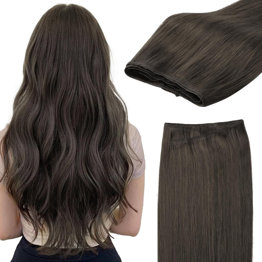 Extensii La Metru DeLuxe Saten Natural Cenusiu